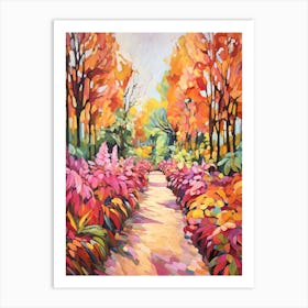 Autumn Gardens Painting Longwood Gardens Usa 1 Art Print