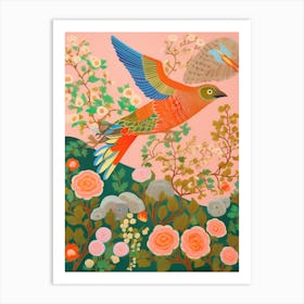 Maximalist Bird Painting Robin 3 Art Print