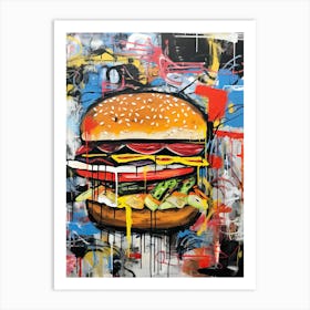 Burger Street food art print Art Print