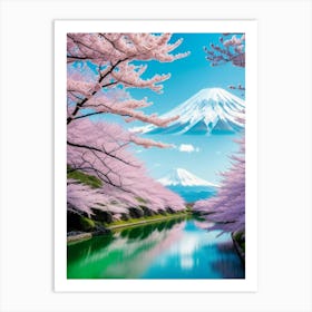 Cherry Blossoms In Japan Cherry Blossoms Mount Fuji Japan 4 Art Print