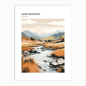 Lake District National Park England 4 Hiking Trail Landscape Poster Art Print