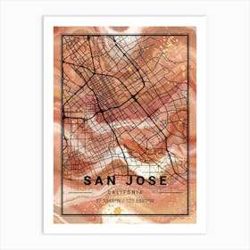 San Jose Map Art Print