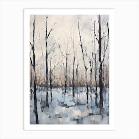 Winter City Park Painting Forest Park Portland United States 2 Art Print