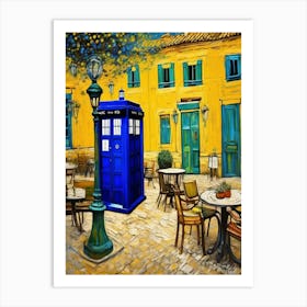 Tardis On The Terrace At Arles - Van Gogh inspired Art Print 15 Art Print