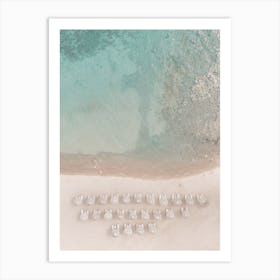 White Beach Cabanas Art Print