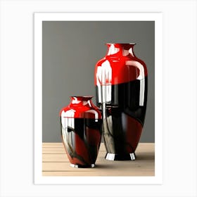 Two Red Vases 1 Art Print