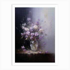 Purple Flowers In A Vase Art Print