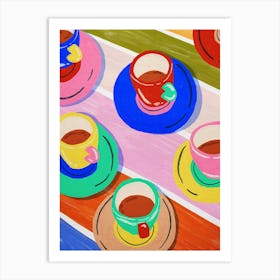 Coffee Cups And Saucers Art Print