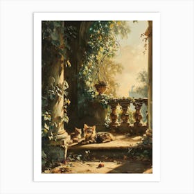 Kittens On The Steps Of A Palace 2 Art Print