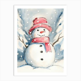 Christmas snowman  Art Print