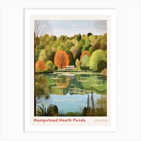 Hampstead Heath Swimming Pond London Swimming Poster Art Print