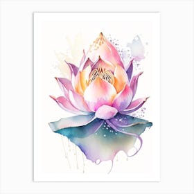 Lotus Flower, Buddhist Symbol Watercolour 2 Art Print