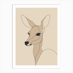 Deer - Boho, Line Art 11 Art Print