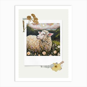 Scrapbook Sheep Fairycore Painting 4 Art Print