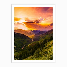 Sunset In The Mountains 16 Art Print