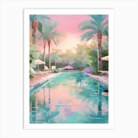 Sunset At The Pool Art Print