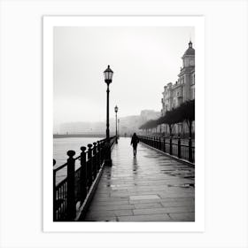 Gijon, Spain, Black And White Analogue Photography 4 Art Print