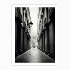 Barcelona, Spain, Black And White Analogue Photography 1 Art Print