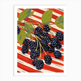 Elderberries Fruit Summer Illustration 3 Art Print