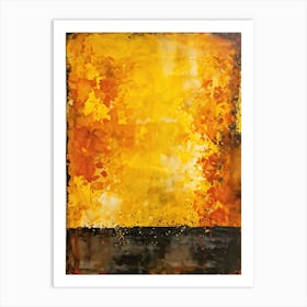 Abstract Watercolor Painting Captures The Essence Of Autumn With Splashes Of Bright Yellow Brillian 2 1 Art Print