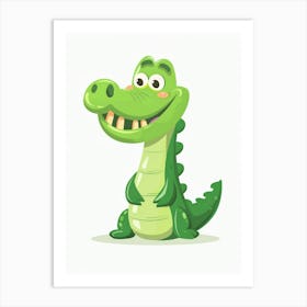 Cartoon Crocodile Art Print