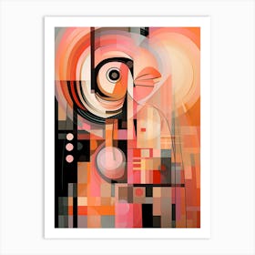 Cubist Abstract Geometric Lady Illustration 1 Art Print