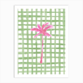 Green Ginham And Palm Art Print