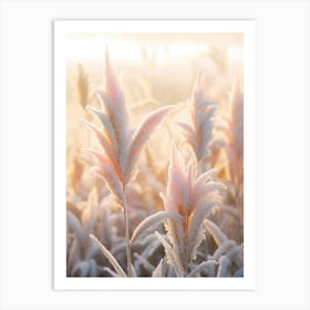 Frosty Botanical Heliconia 2 Art Print