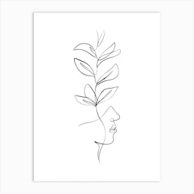 Face Line Drawing Art Print