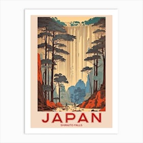 Shiraito Falls, Visit Japan Vintage Travel Art 1 Art Print