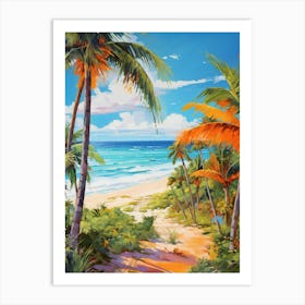 A Painting Of Playa Paraiso, Tulum Mexico 4 Art Print