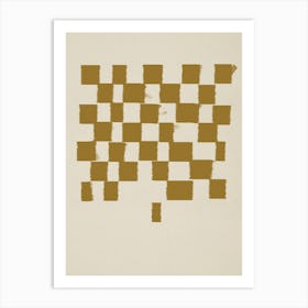 Checkers Beige Art Print