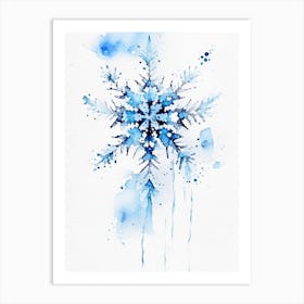 Frozen, Snowflakes, Minimalist Watercolour 2 Art Print