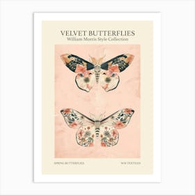 Velvet Butterflies Collection Spring Butterflies William Morris Style 5 Art Print