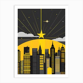 City Skyline 3 vector art Art Print