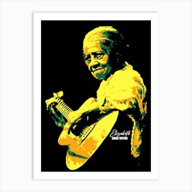 Elizabeth Cotten American Folk and Blues Musician Legend in Colorful art Art Print