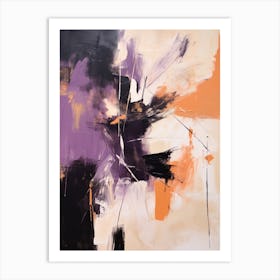 Lilac And Orange Autumn Abstract Painting 7 Art Print