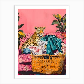 Leopard In A Basket 1 Art Print