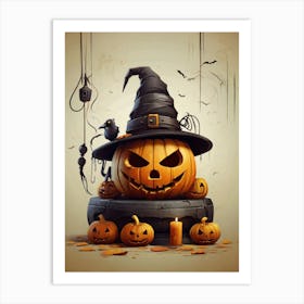 Halloween Pumpkin Hat 4 Art Print