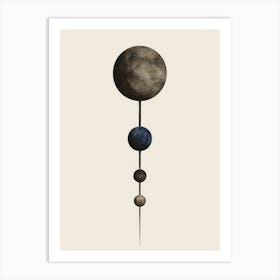 Moon And The Planets Art Print