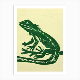 Lizard In The Woods Bold Block 1 Art Print