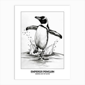 Penguin Jumping Out Of Water Poster 4 Art Print