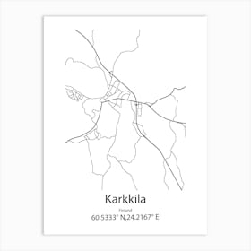 Karkkila,Finland Minimalist Map Art Print