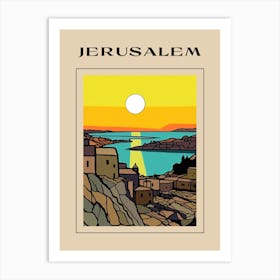 Minimal Design Style Of Jerusalem, Israel 3 Poster Art Print