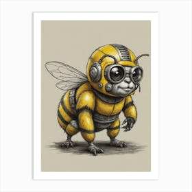 Robot Bee Art Print