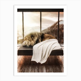 Lion Taking A Nap Chill Art Print