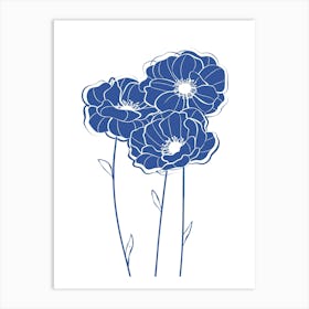 Blue Poppy Blooms Art Print