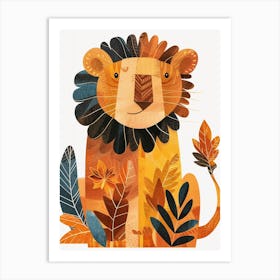 African Lion Lion In Different Seasons Clipart 4 Art Print