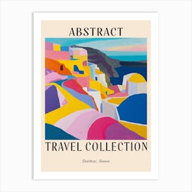 Abstract Travel Collection Poster Santorini Greece 4 Art Print