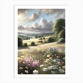 Vibrant Countryside AI Art Print